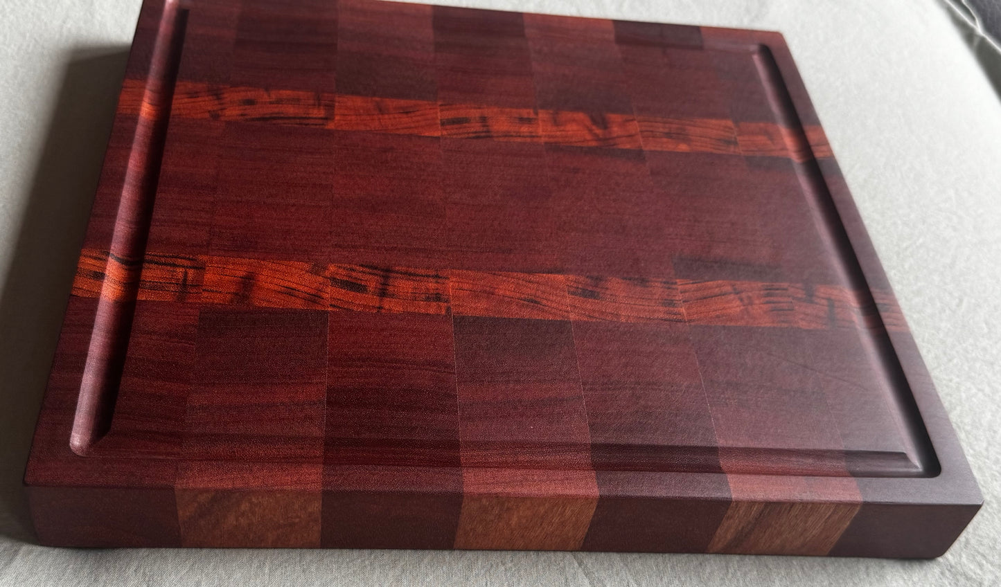 End-Grain Cutting Board - Sapele & Tiger