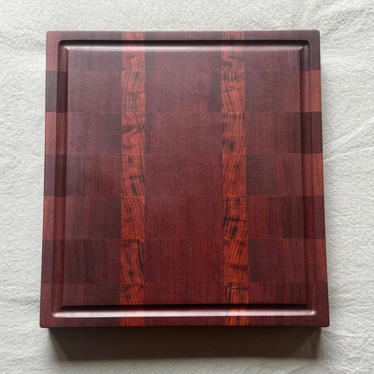 End-Grain Cutting Board - Sapele & Tiger
